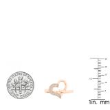 0.05 Carat (ctw) 10K Rose Gold Round White Diamond Ladies Promise Heart Ring