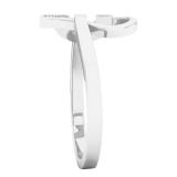 0.05 Carat (ctw) 10K White Gold Round White Diamond Ladies Promise Heart Ring