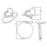 0.05 Carat (ctw) 10K White Gold Round White Diamond Ladies Promise Heart Ring