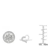 0.05 Carat (ctw) 10K White Gold Round White Diamond Ladies Promise Heart Ring