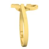 0.05 Carat (ctw) 10K Yellow Gold Round White Diamond Ladies Promise Heart Ring