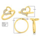 0.05 Carat (ctw) 10K Yellow Gold Round White Diamond Ladies Promise Heart Ring