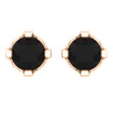 0.50 Carat (ctw) 10K Rose Gold Round Black Diamond Ladies Stud Earrings 1/2 CT