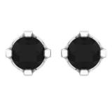 0.50 Carat (ctw) 10K White Gold Round Black Diamond Ladies Stud Earrings 1/2 CT