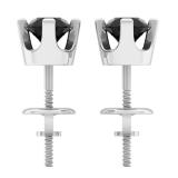 0.50 Carat (ctw) 10K White Gold Round Black Diamond Ladies Stud Earrings 1/2 CT