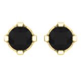 0.50 Carat (ctw) 10K Yellow Gold Round Black Diamond Ladies Stud Earrings 1/2 CT