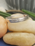 0.08 Carat (ctw) 14K White Gold Round White Diamond Men's Anniversary Wedding Band