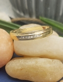 0.08 Carat (ctw) 14K Yellow Gold Round White Diamond Men's Anniversary Wedding Band
