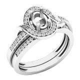 0.18 Carat (ctw) 10K White Gold Round Diamond Ladies Semi Mount Ring Set (No Center Stone)