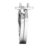 0.18 Carat (ctw) 10K White Gold Round Diamond Ladies Semi Mount Ring Set (No Center Stone)