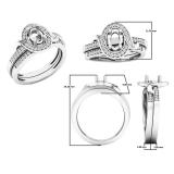 0.18 Carat (ctw) 10K White Gold Round Diamond Ladies Semi Mount Ring Set (No Center Stone)
