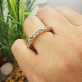 14K Yellow Gold Round Blue Topaz Ladies Eternity Wedding Anniversary Stackable Band