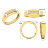 0.05 Carat (ctw) 10K Yellow Gold Round White Diamond Mens Wedding Fashion Band
