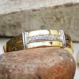 0.05 Carat (ctw) 10K Yellow Gold Round White Diamond Mens Wedding Fashion Band