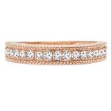 0.30 Carat (ctw) 10K Rose Gold Round White Diamond Ladies Wedding Stackable Band 1/3 CT