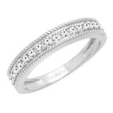 0.30 Carat (ctw) 10K White Gold Round White Diamond Ladies Wedding Stackable Band 1/3 CT