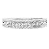 0.30 Carat (ctw) 10K White Gold Round White Diamond Ladies Wedding Stackable Band 1/3 CT