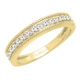 0.30 Carat (ctw) 10K Yellow Gold Round White Diamond Ladies Wedding Stackable Band 1/3 CT