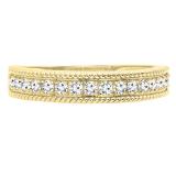 0.30 Carat (ctw) 10K Yellow Gold Round White Diamond Ladies Wedding Stackable Band 1/3 CT
