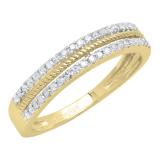 0.22 Carat (ctw) 10K Yellow Gold Round White Diamond Anniversary Wedding Stackable Band 1/4 CT