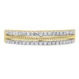 0.22 Carat (ctw) 10K Yellow Gold Round White Diamond Anniversary Wedding Stackable Band 1/4 CT