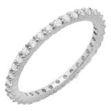 0.57 Carat (ctw) 10K White Gold Round Diamond Ladies Eternity Wedding Stackable Band 1/2 CT
