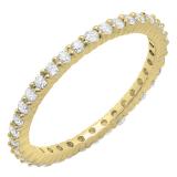 0.57 Carat (ctw) 10K Yellow Gold Round Diamond Ladies Eternity Wedding Stackable Band 1/2 CT