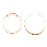 0.86 Carat (ctw) 14K Rose Gold Round White Diamond Men & Women's Engagement Ring Trio Set