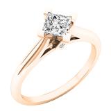 0.55 Carat (ctw) 18K Rose Gold Princess Diamond Ladies Solitaire Engagement Ring