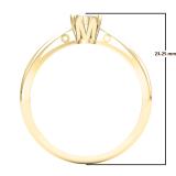 0.06 Carat (ctw) 18K Yellow Gold Plated Sterling Silver Round Diamond Ladies Solitaire Promise Ring