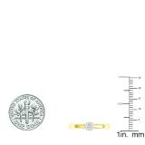 0.06 Carat (ctw) 18K Yellow Gold Plated Sterling Silver Round Diamond Ladies Solitaire Promise Ring