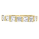 0.98 Carat (ctw) 10K Yellow Gold Princess & Baguette Diamond Ladies Anniversary Wedding Ring 1 CT