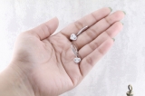 0.55 Carat (ctw) Sterling Silver Round White Diamond Ladies Heart Shape Dangling Drop Earrings 1/2 CT