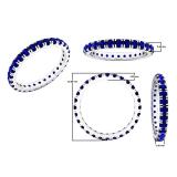 14K White Gold Round Blue Sapphire Ladies Eternity Wedding Anniversary Stackable Ring Band
