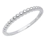 10K White Gold Ladies Bridal Beaded Style Wedding Band Ring