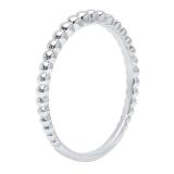 10K White Gold Ladies Bridal Beaded Style Wedding Band Ring