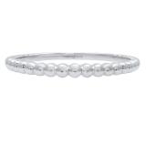 10K White Gold Ladies Bridal Beaded Style Wedding Band Ring