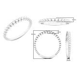 10K White Gold Ladies Bridal Beaded Style Wedding Band Ring
