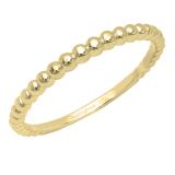 10K Yellow Gold Ladies Bridal Beaded Style Wedding Band Ring