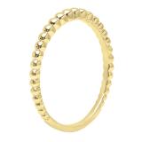 14K Yellow Gold Ladies Bridal Beaded Style Wedding Band Ring