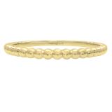 14K Yellow Gold Ladies Bridal Beaded Style Wedding Band Ring