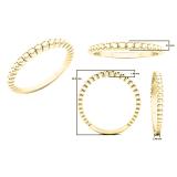 14K Yellow Gold Ladies Bridal Beaded Style Wedding Band Ring