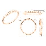 18K Rose Gold Ladies Bridal Beaded Style Wedding Band Ring