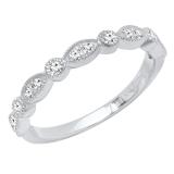 0.25 Carat (ctw) 10K White Gold Round Diamond Ladies Vintage Style Anniversary Wedding Band 1/4 CT