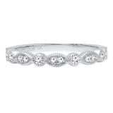 0.25 Carat (ctw) 10K White Gold Round Diamond Ladies Vintage Style Anniversary Wedding Band 1/4 CT