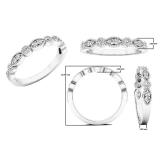 0.25 Carat (ctw) 10K White Gold Round Diamond Ladies Vintage Style Anniversary Wedding Band 1/4 CT
