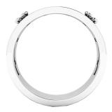 0.22 Carat (ctw) 10K White & Rose Gold Two Tone Round White Diamond Fancy Anniversary Wedding Band