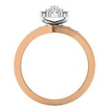 0.15 Carat (ctw) 10K Rose Gold Round Diamond Ladies Cluster Flower Bridal Engagement Ring