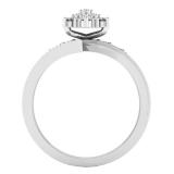 0.15 Carat (ctw) 10K White Gold Round Diamond Ladies Cluster Flower Bridal Engagement Ring