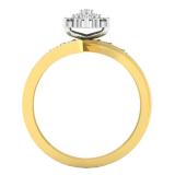 0.15 Carat (ctw) 14K Yellow Gold Round Diamond Ladies Cluster Flower Bridal Engagement Ring